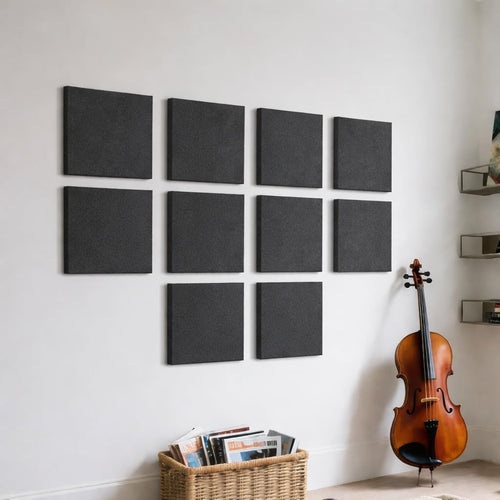 12 X 12 Inch Pet Acoustic Panels 12 MM (Grey, Pack of 6)