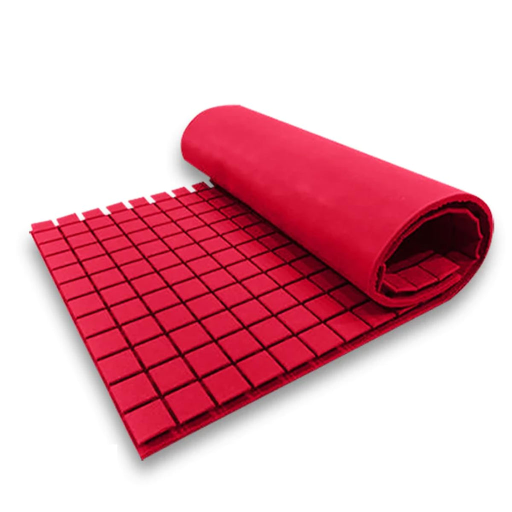6x3 Ft. Acoustic Foam | Red Acoustic Panels | High Density Foam for Wall | Room Noise Reducer (Pack of 1)