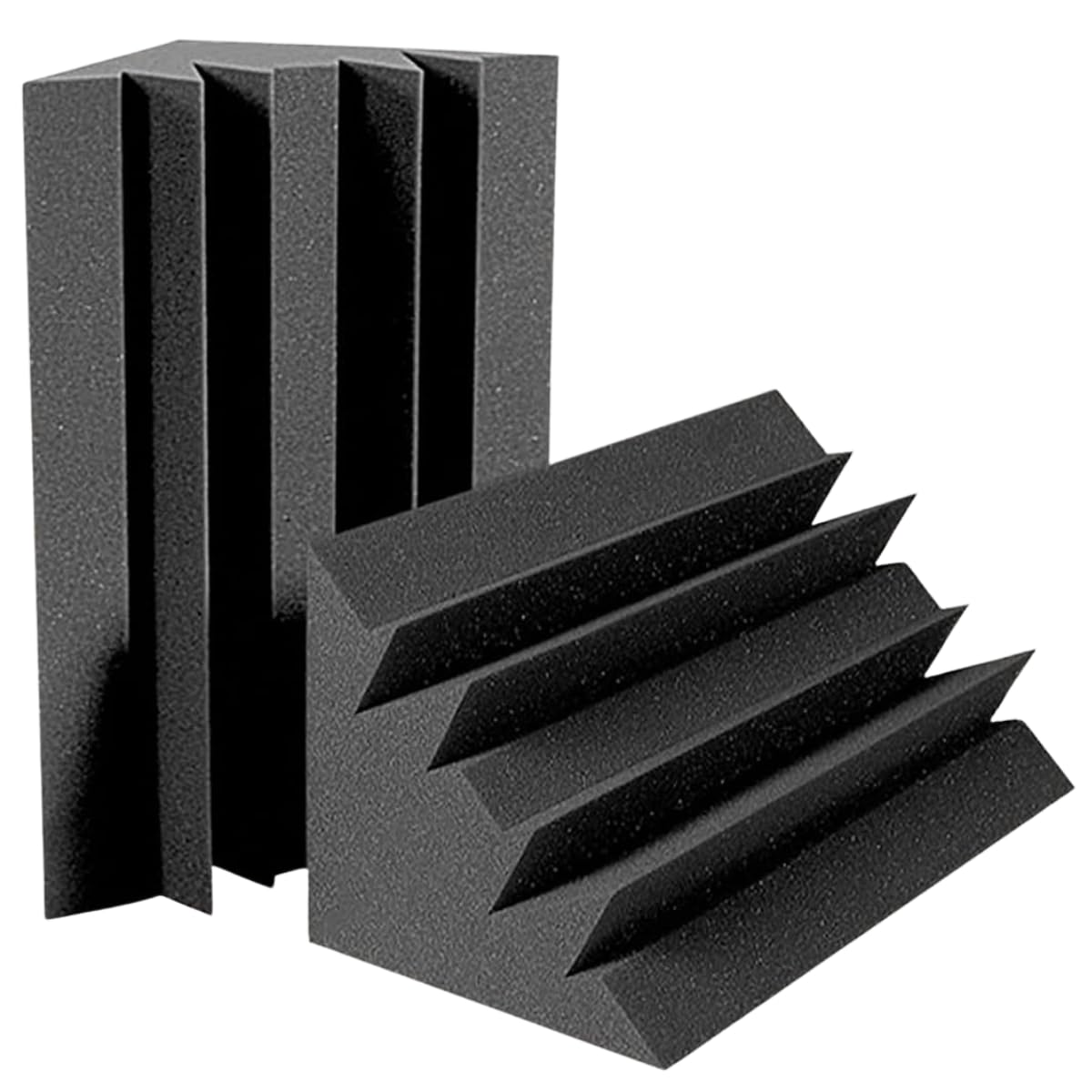 24x12x12 Inch Bass Traps Acoustic Foam| 50D High Density Corner Panels | Soundproofing Foam for Wall Home Studio Recording (Pack of 2)