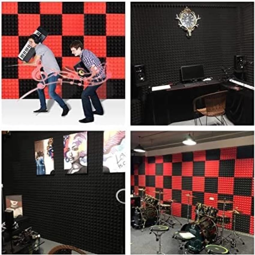 6x3 Ft. Acoustic Foams |Sound Proof Foam for Wall | Acoustic Panel Sheet (Pack of 6, Black)