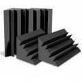 Pack of 4 Bass Traps Acoustic Foam| 50D High Density Corner Panels | 24x12x12 Inch Soundproofing Foam for Wall Studio Recording