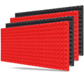 6x3 Ft. Acoustic Foam Panels| Sound Proof Foam for Wall Room Noise Reducer (Pack of 4, Red & Black)