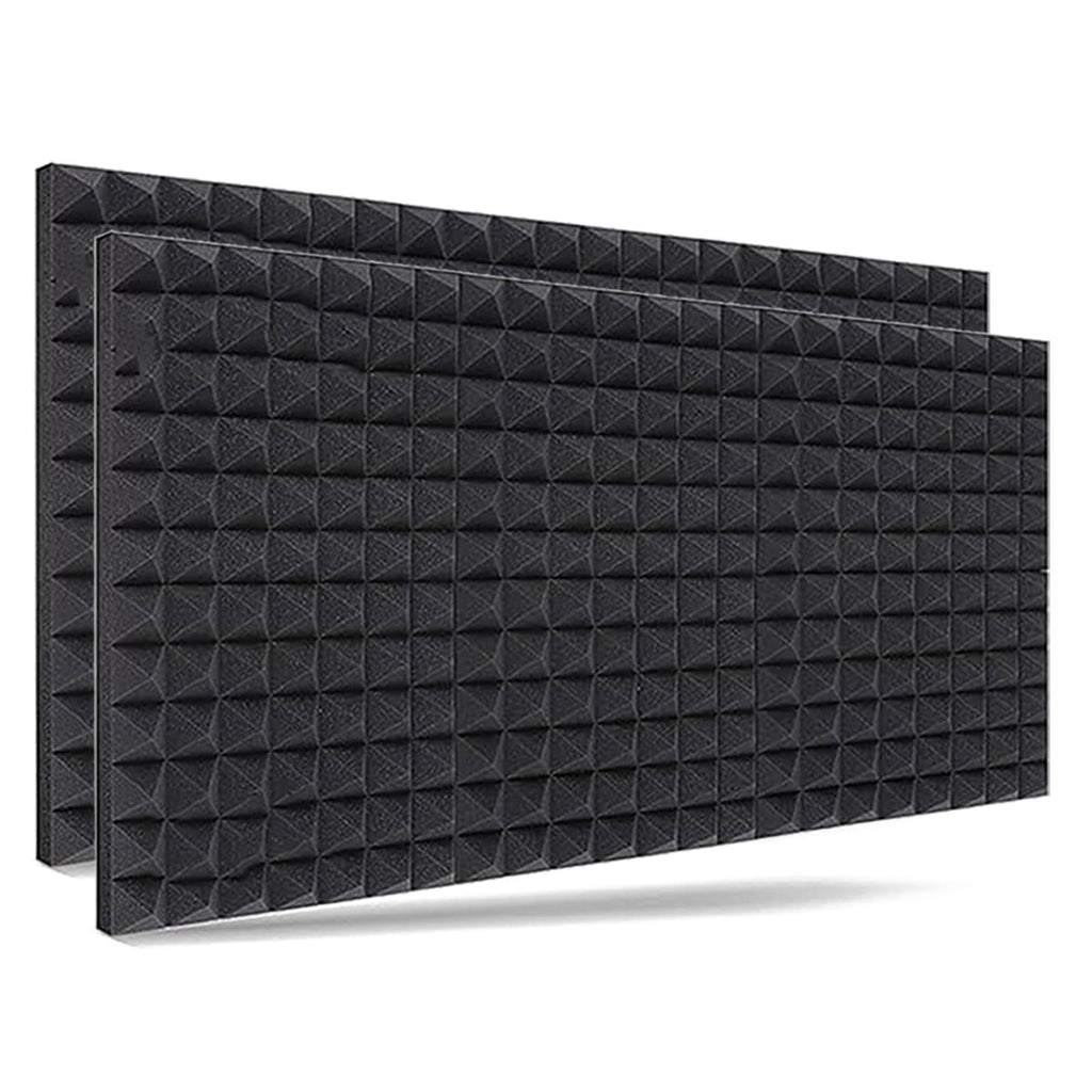 Acoustic Foams| 6x3 Ft. Pyramid Sheet Panels |3D Structure Acoustic Foam Sheet (Black, Pack of 2)