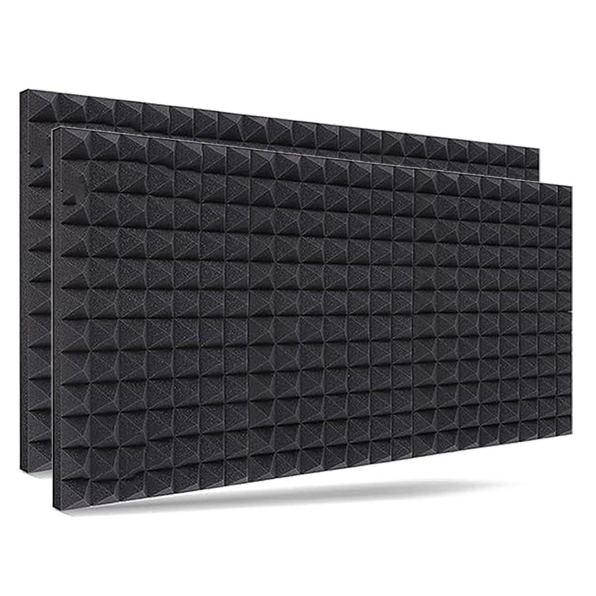 Acoustic Foams| 6x3 Ft. Pyramid Sheet Panels |3D Structure Acoustic Foam Sheet (Black, Pack of 2)