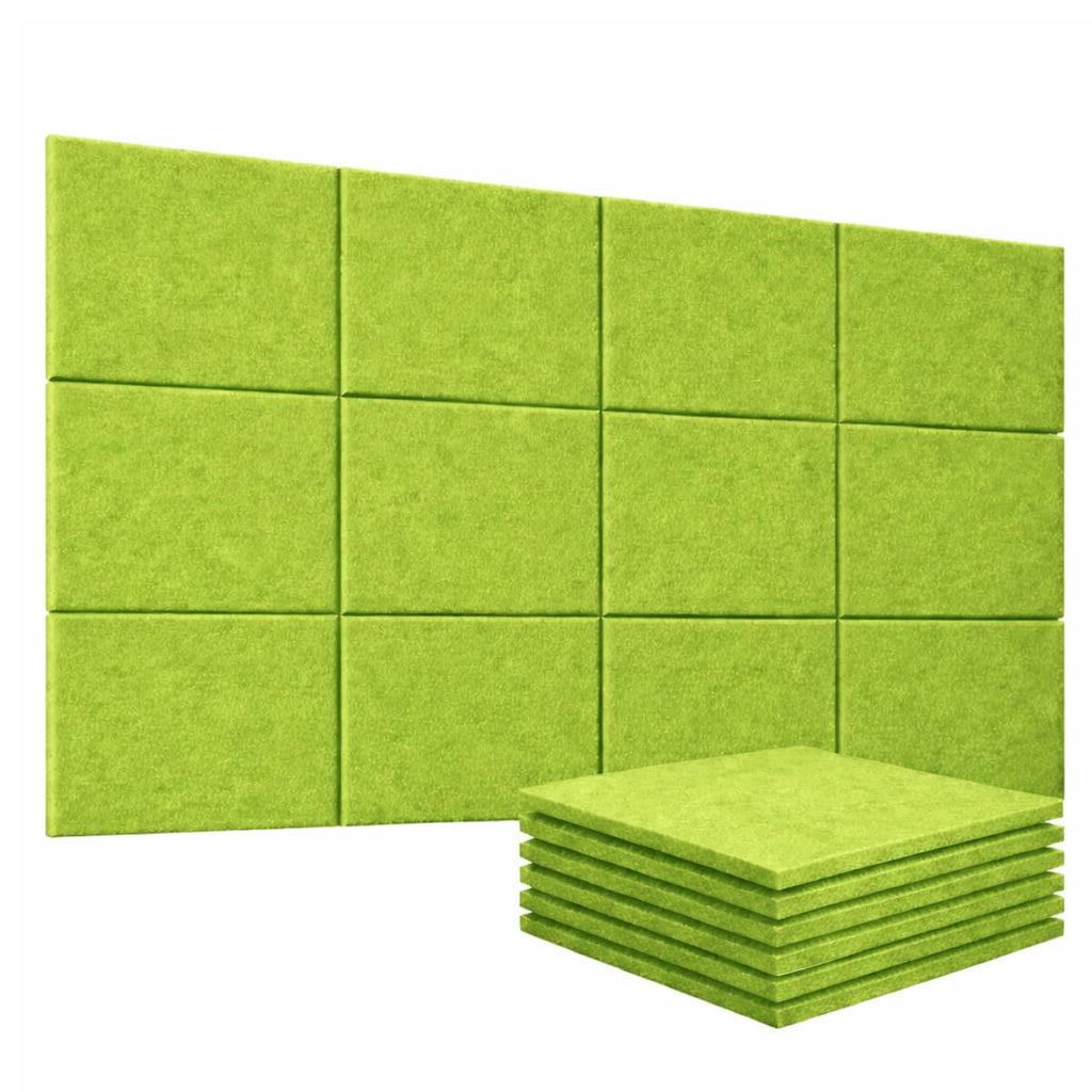 Acoustic Foams | 12 X 12 Inch Pet Acoustic Panels | 12 MM Thick Soundproofing Foam for Wall (Green, Pack of 18)