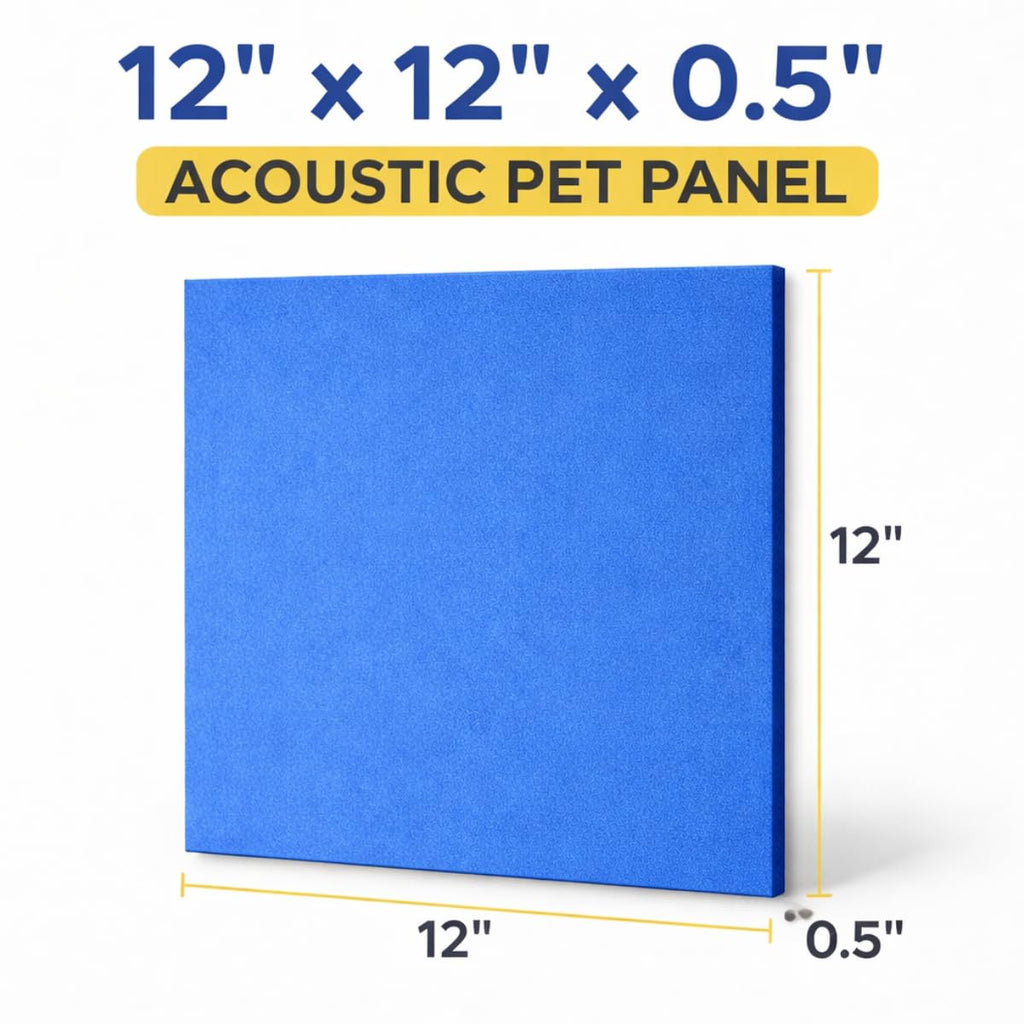 12 X 12 Inch Acoustic Foams | 12 MM Pet Acoustic Panels (Blue, Pack of 18)