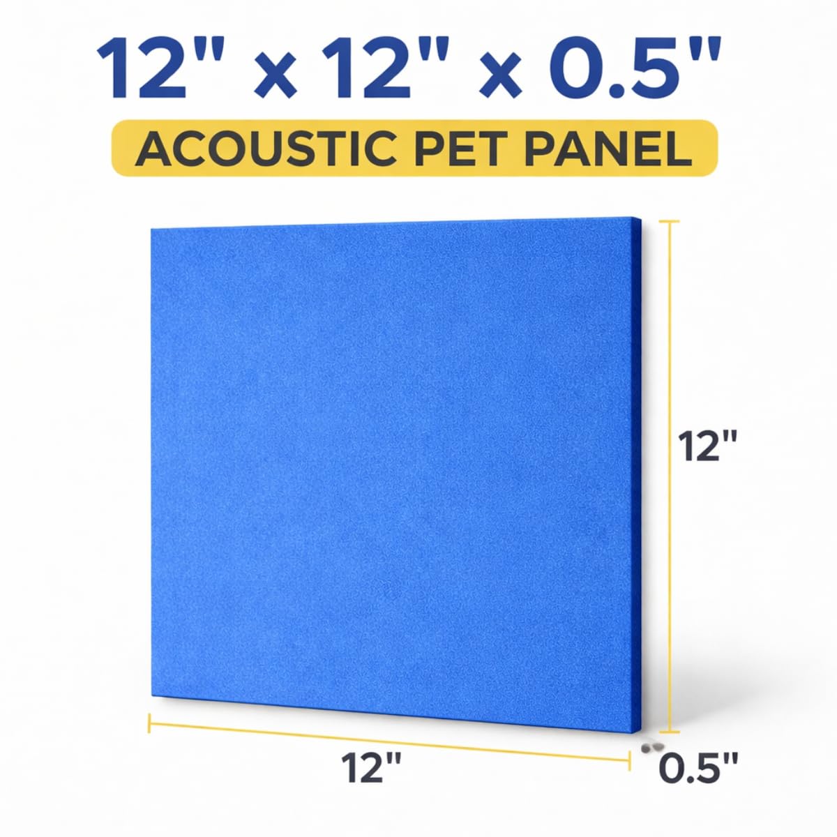 12 X 12 Inch Acoustic Foams| Pet Acoustic Panels| 12 MM Soundproofing Foam for Wall (Blue, Pack of 6)