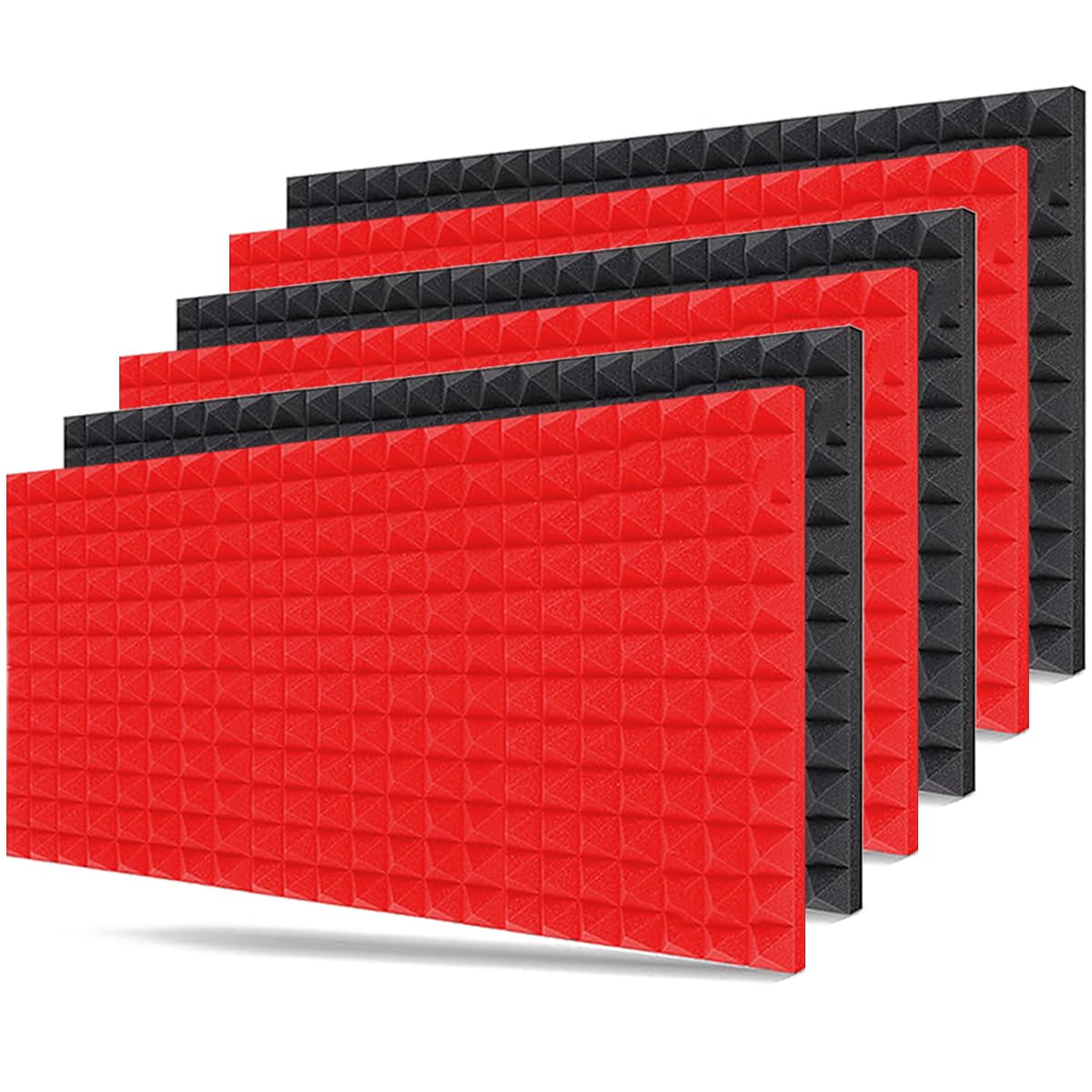 Acoustic Foams | Acoustic Panel Sheet |6x3 Ft. Sound Proof Foam for Wall (Pack of 6, Red & Black)