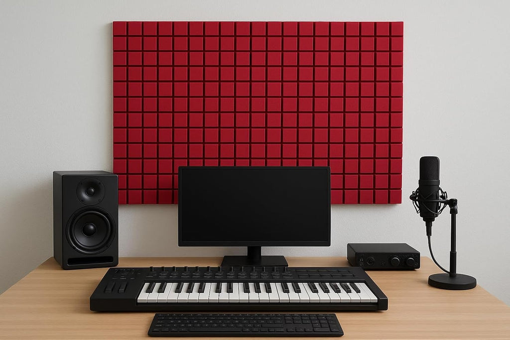 6x3 Ft. Turbo Acoustic Foam Panels | Sound Proof Foam for Wall Room Noise Reducer Acoustic Foams (Pack of 2, Red)