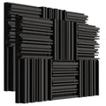 Acoustic Foams | Line Diffuser Foam Wall Panel Studio Sound Absorber Periodic Groove Structure (Pack of 12, Black)