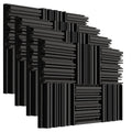 Acoustic Foams| 2"x12"x12" Line Diffuser Foam| Sound Proof for Wall Room Periodic Groove Structure (Pack of 36, Black)