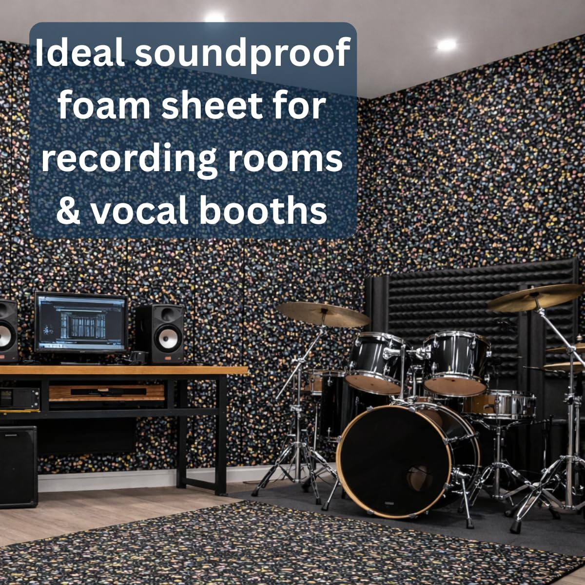AMG Acoustics 6x3 Ft. Soundproofing Panel for Wall | 25mm Bass Acoustic Foams (Pack of 1)
