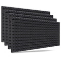 6x3 Ft.  Acoustic Foams | Pyramid Foam Sheet Panels | 50kg/m3 High Density 3D Structure Acoustic Sheet (Black, Pack of 4)