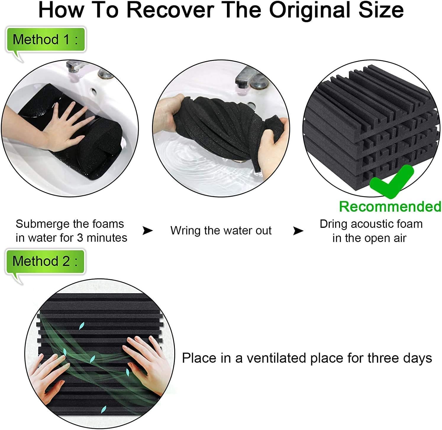 Pack of 72 Acoustic Foams| 2"x12"x12" Line Diffuser Foam| Sound Proof for Wall Room Periodic Groove Structure (Black)