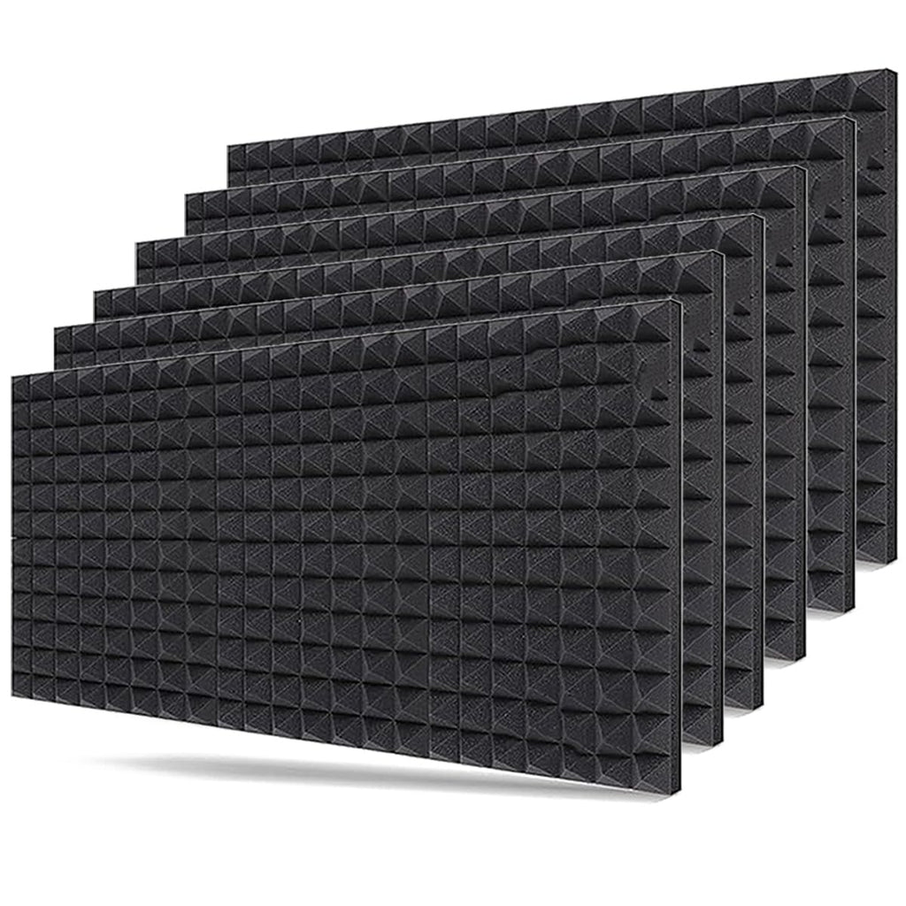 6x3 Ft. Acoustic Foams |Sound Proof Foam for Wall | Acoustic Panel Sheet (Pack of 6, Black)