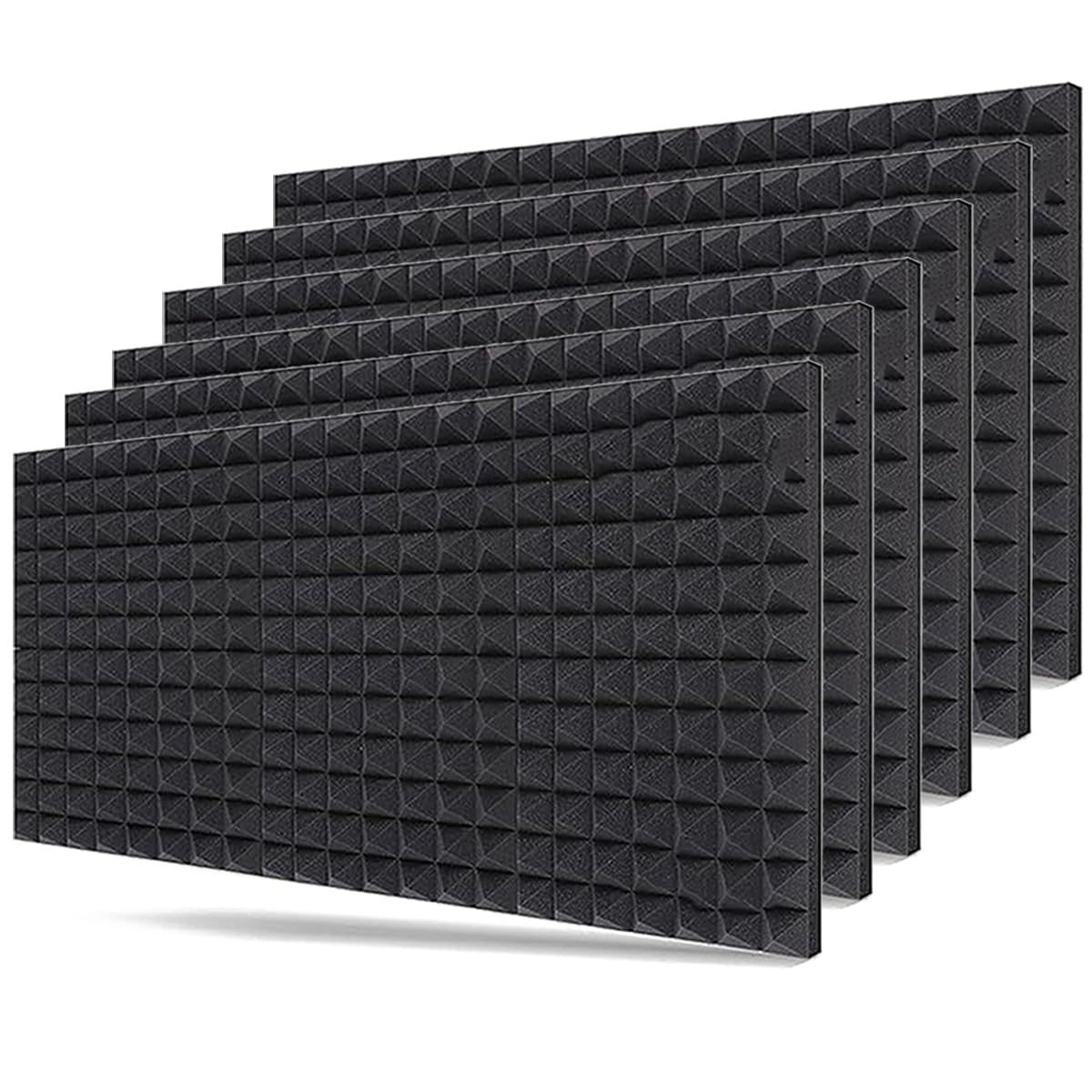 6x3 Ft. Acoustic Foams |Sound Proof Foam for Wall | Acoustic Panel Sheet (Pack of 6, Black)