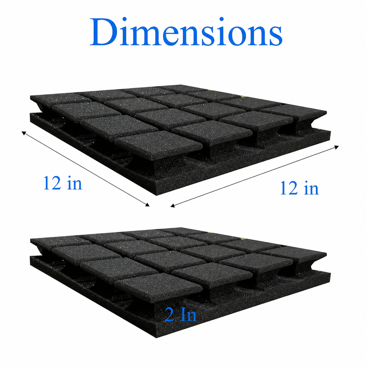 12x 12 x 2 Inch Acoustic Foam Panels for Sound Absorption – High Density Soundproof Foam Panels for Home Studio Pack of 6