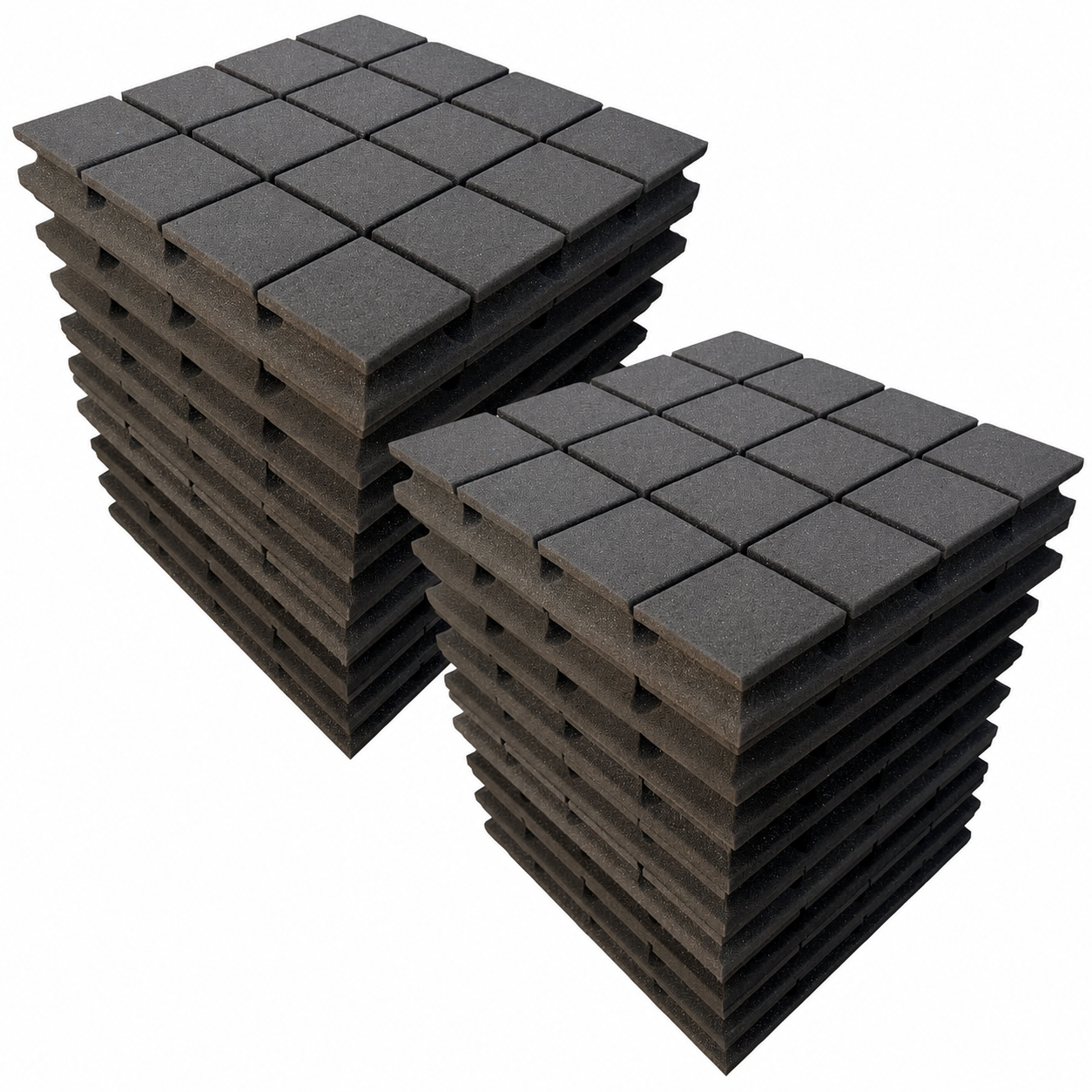 2x12x2 Inch Acoustic Foam Panels | Pack of 12 Sound Absorbing Studio Foam (Black)