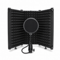 3 Panel Microphone Isolation Shield with Pop Filter Vocal Booth Reflection Filter for Mic