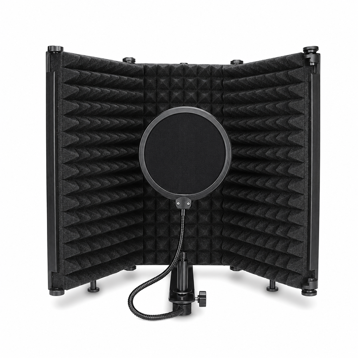 3 Panel Microphone Isolation Shield with Pop Filter Vocal Booth Reflection Filter for Mic